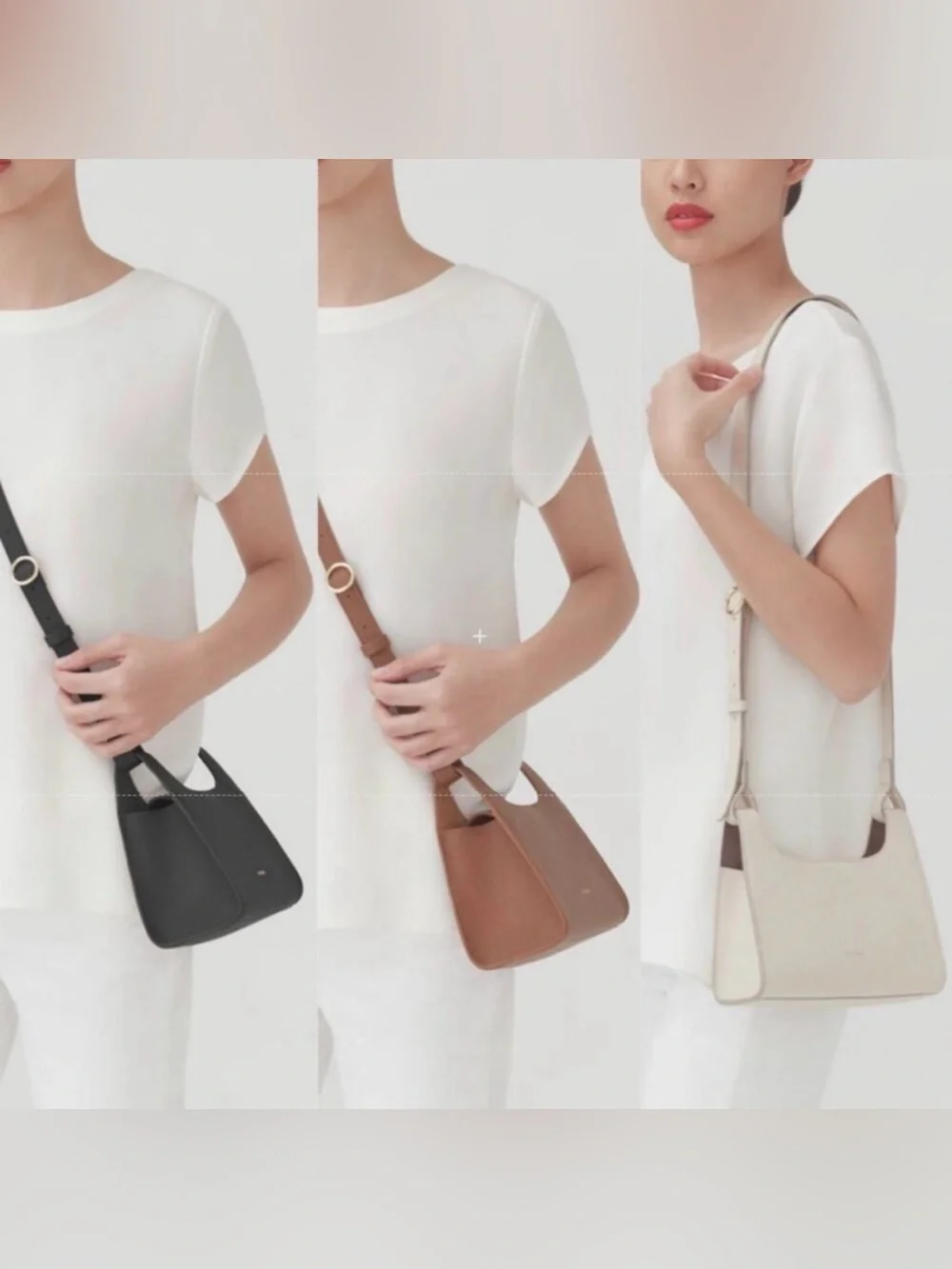 Cuyana Double Loop Minimalist Leather Shoulder Bag - AS IS